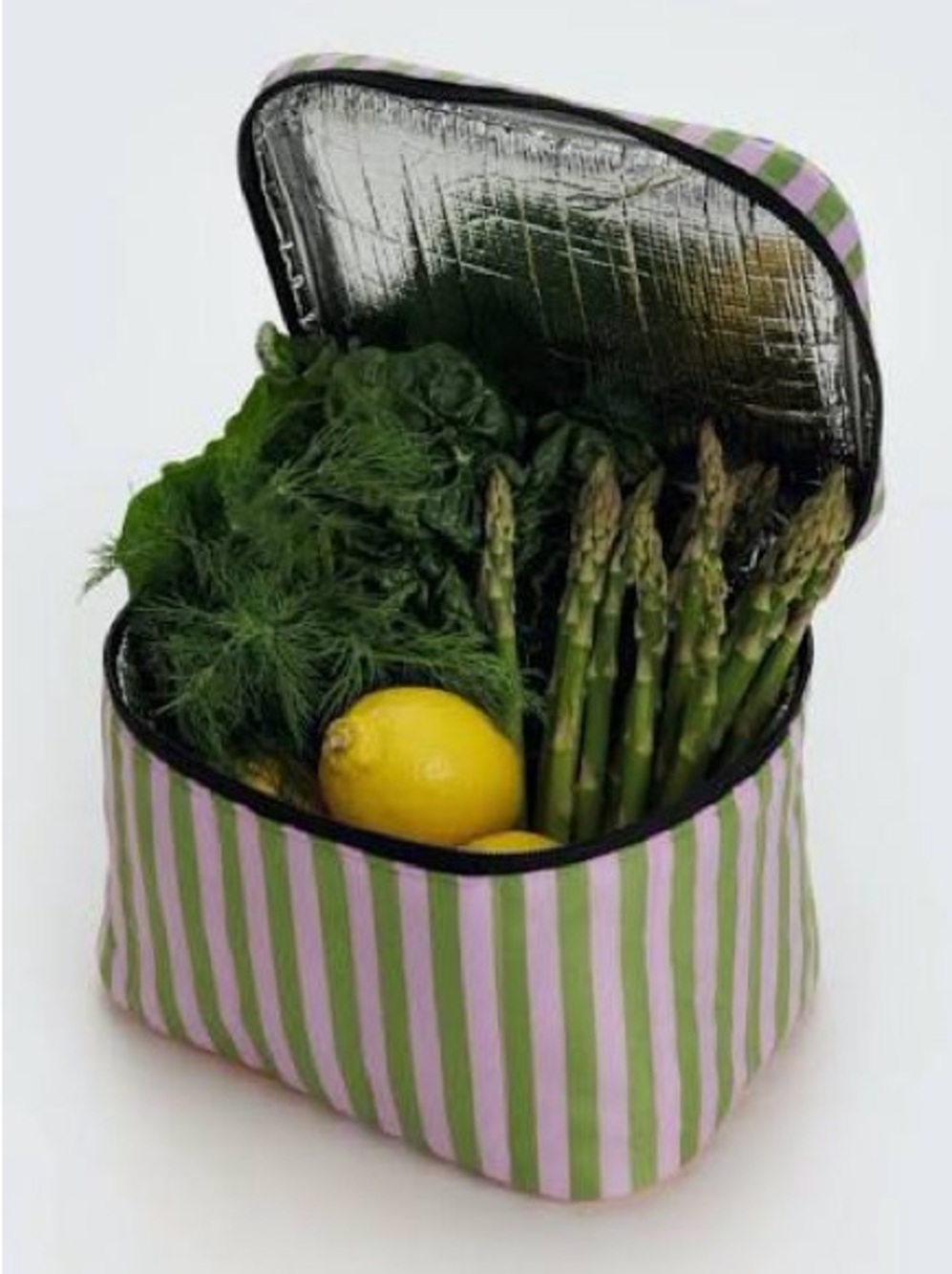 NWT BAGGU Puffy Lunch Bag Hotel Stripe